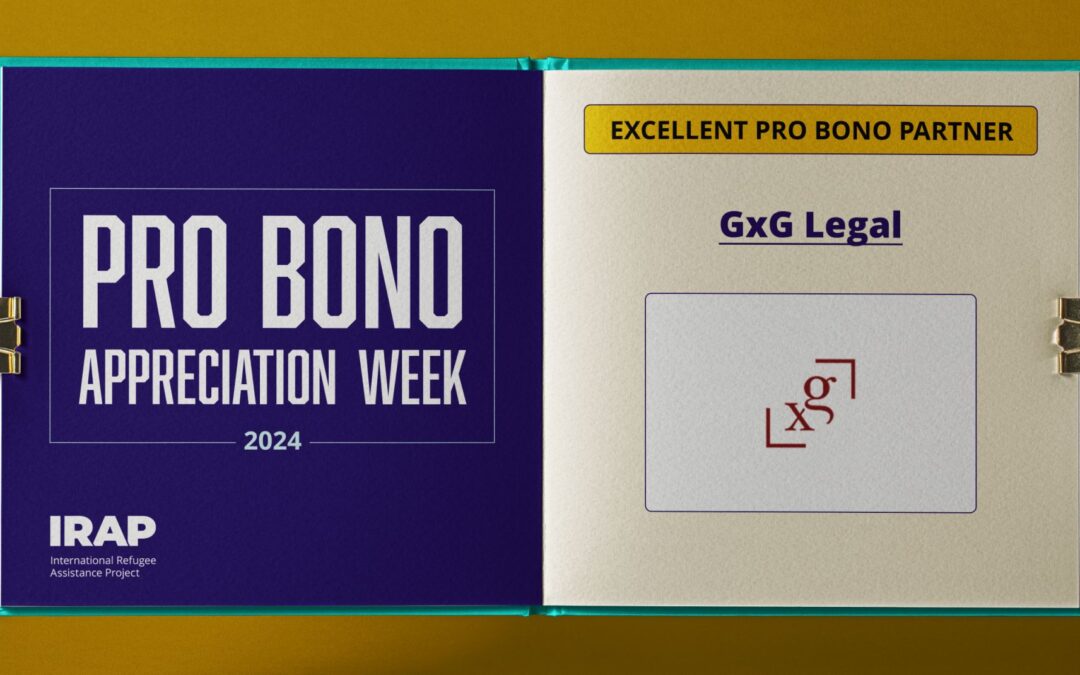 GxG Legal als Excellent Pro Bono Partner von IRAP ausgezeichnet