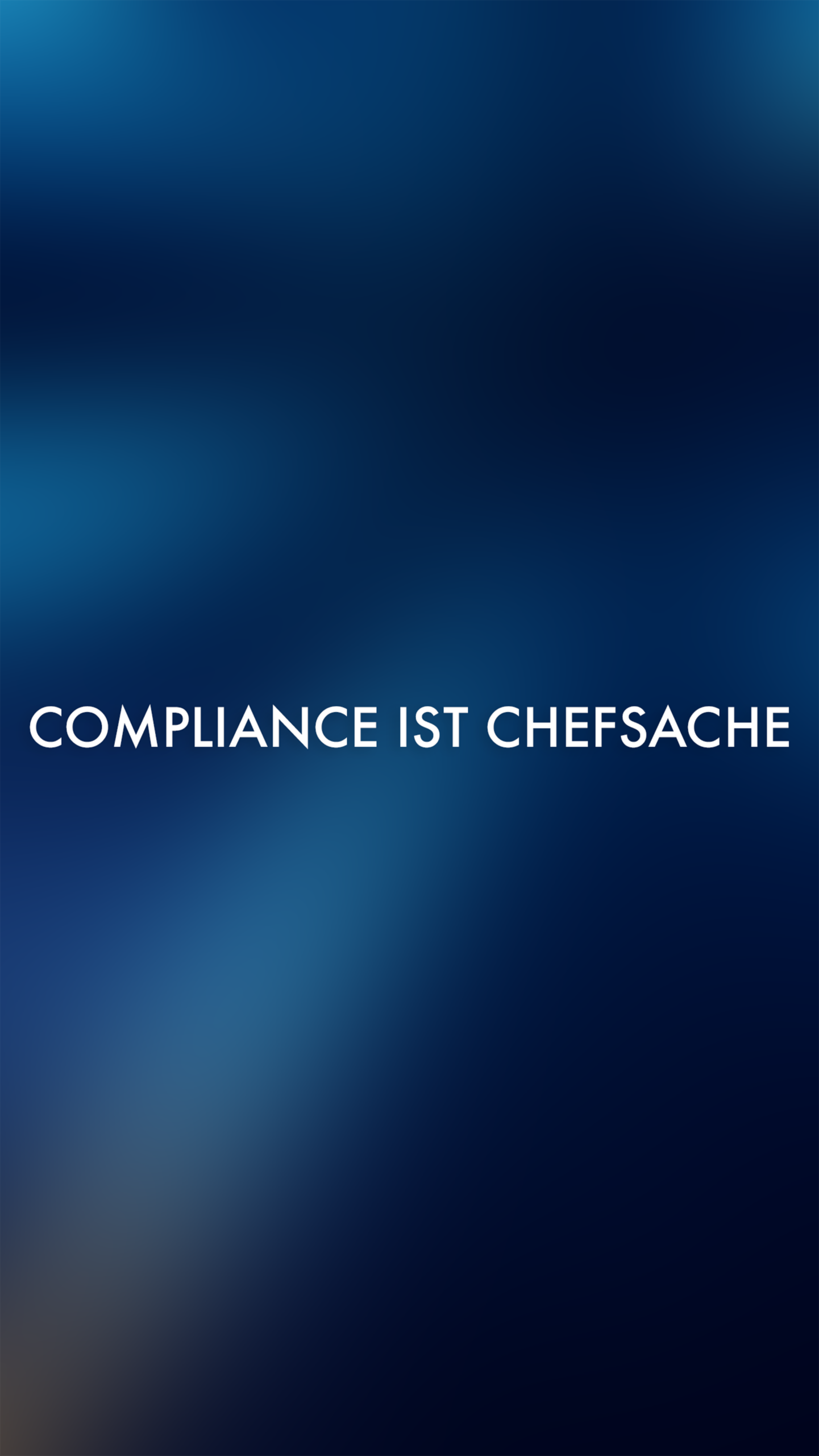 Ein blauer Untergrund mit dem Titel Compliance ist Chefsache
